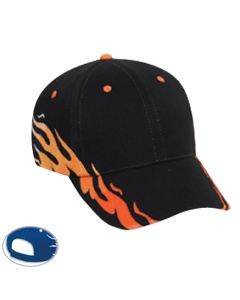 Flame Pattern Brushed Bull Denim Low Profile Pro Style Cap